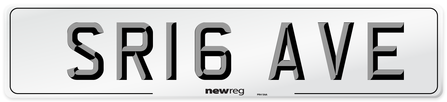 SR16 AVE Number Plate from New Reg